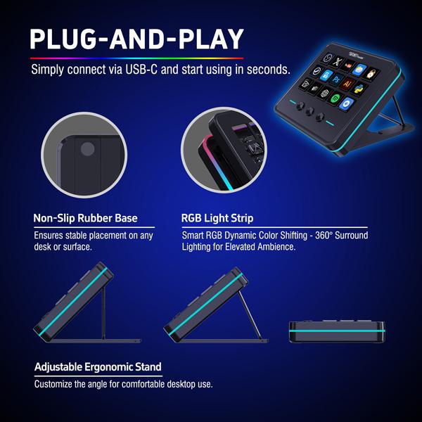 VSDINSIDE 18-Key RGB Stream Controller for OBS & Twitch